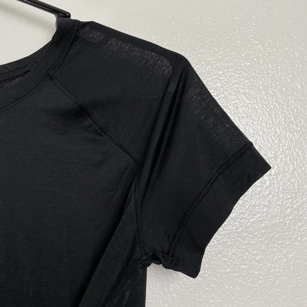 Athleta Vapor T-Shirt S Black Sheer Lightweight Breathable Crew Neck - Picture 5 of 10